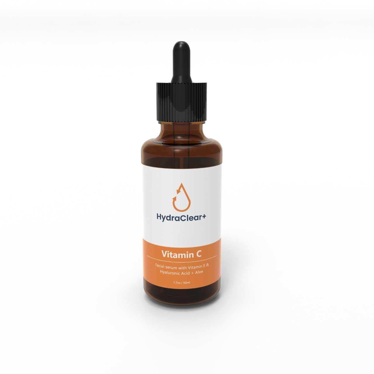 HydraClear+ Vitamin C Serum for Face with Hyaluronic Acid, Peptides & Vitamin E, Anti-Aging Serum with Brightening for Dark Spots & Dull Skin-Wrinkles with Aloe Vera for All Types of Skin, 1.7oz(50ml)